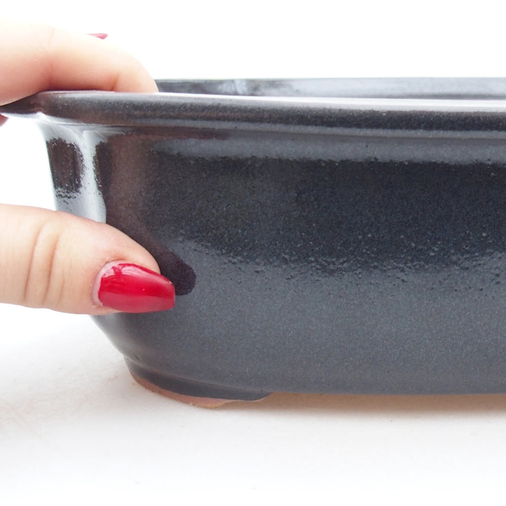 Keramická miska na bonsaje 25 x 21 x 7,5 cm, sivá