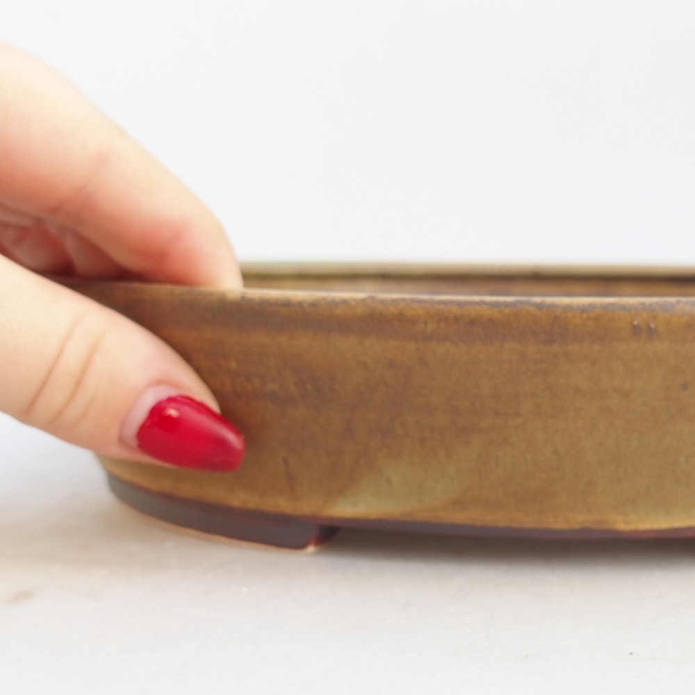 Keramická bonsajová miska 25 x 20 x 7,5 cm, zelená