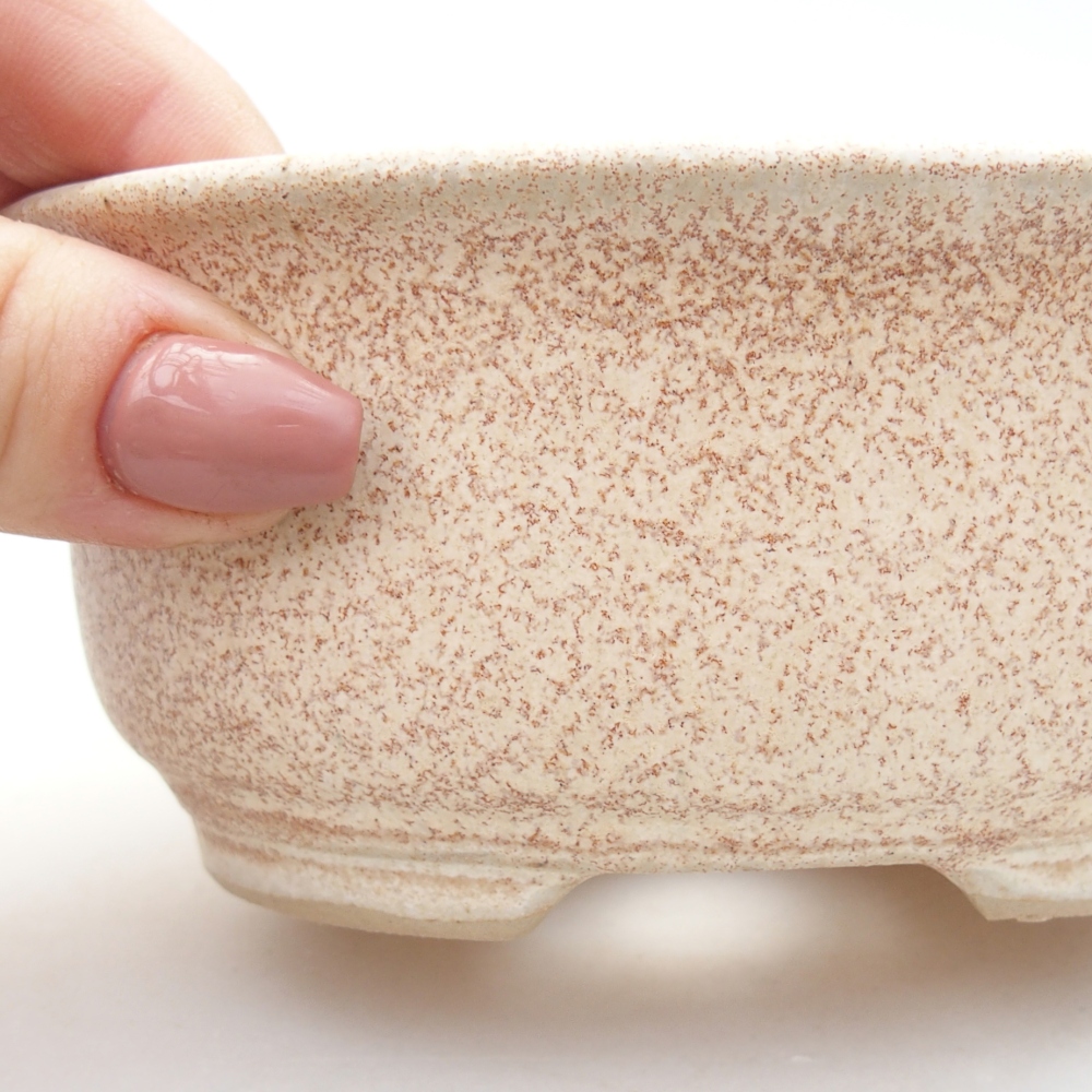 Keramická miska na bonsaje 12 x 10 x 5,5 cm, farba béžová