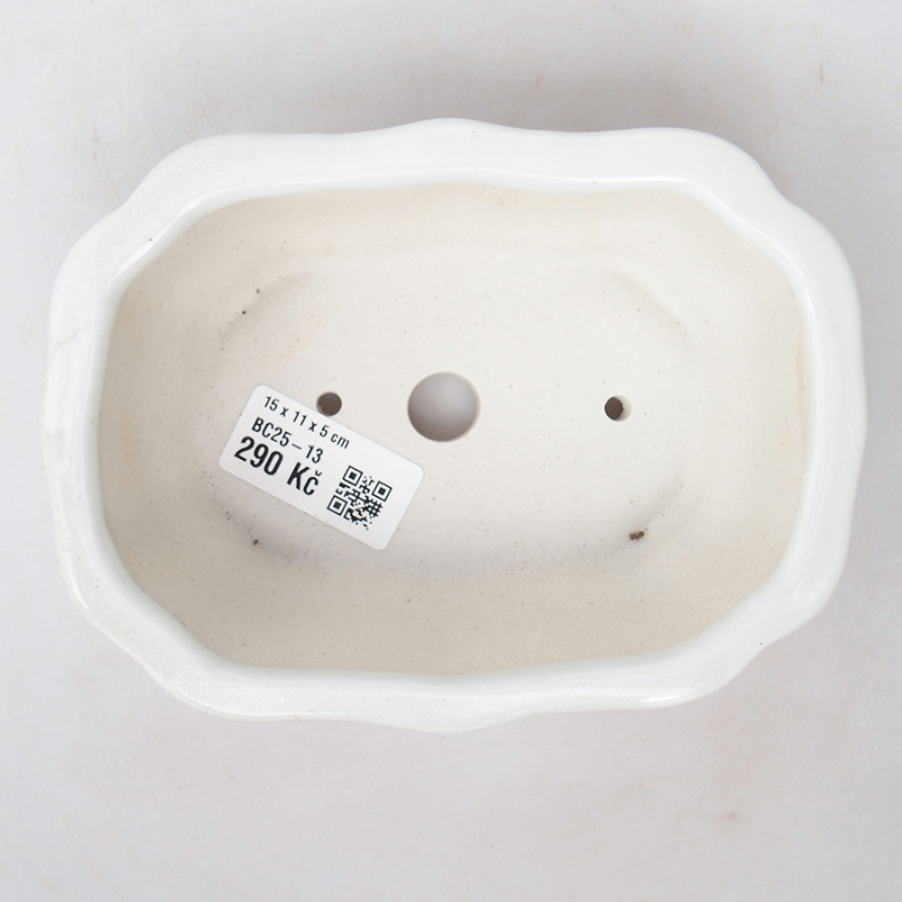 Keramická bonsai miska 15 x 11 x 5 cm, farba biela