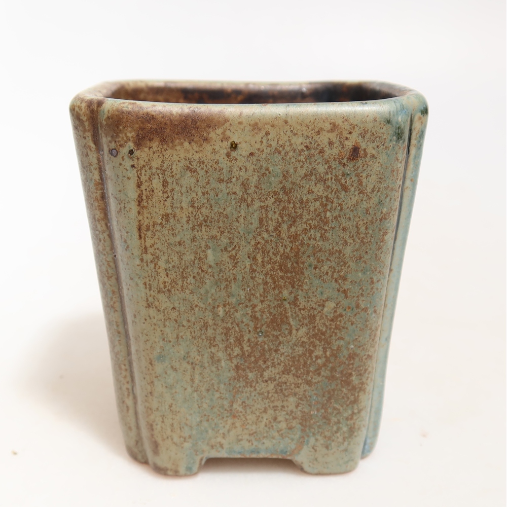 Keramická miska na bonsaje 7 x 7 x 8 cm, farba hnedozelená