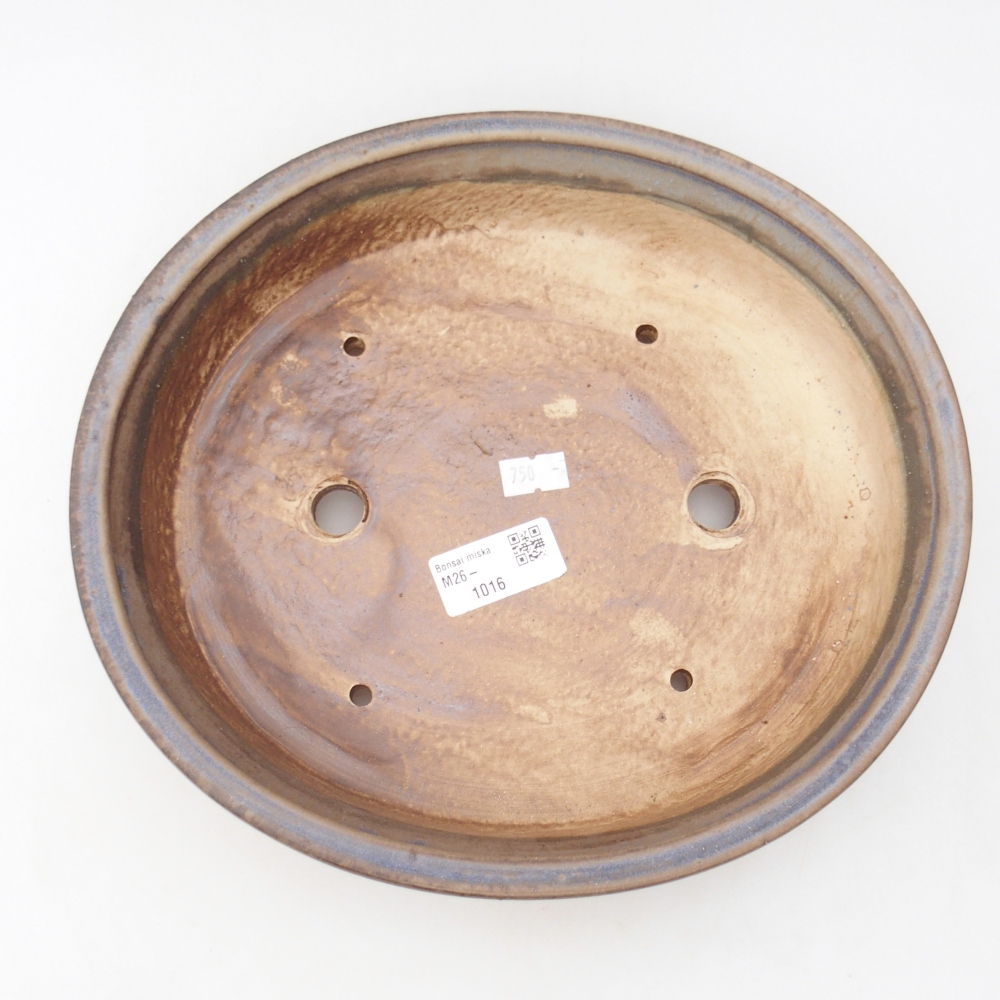 Keramická miska na bonsaje 26 x 23,5 x 5,5 cm, farba modrá