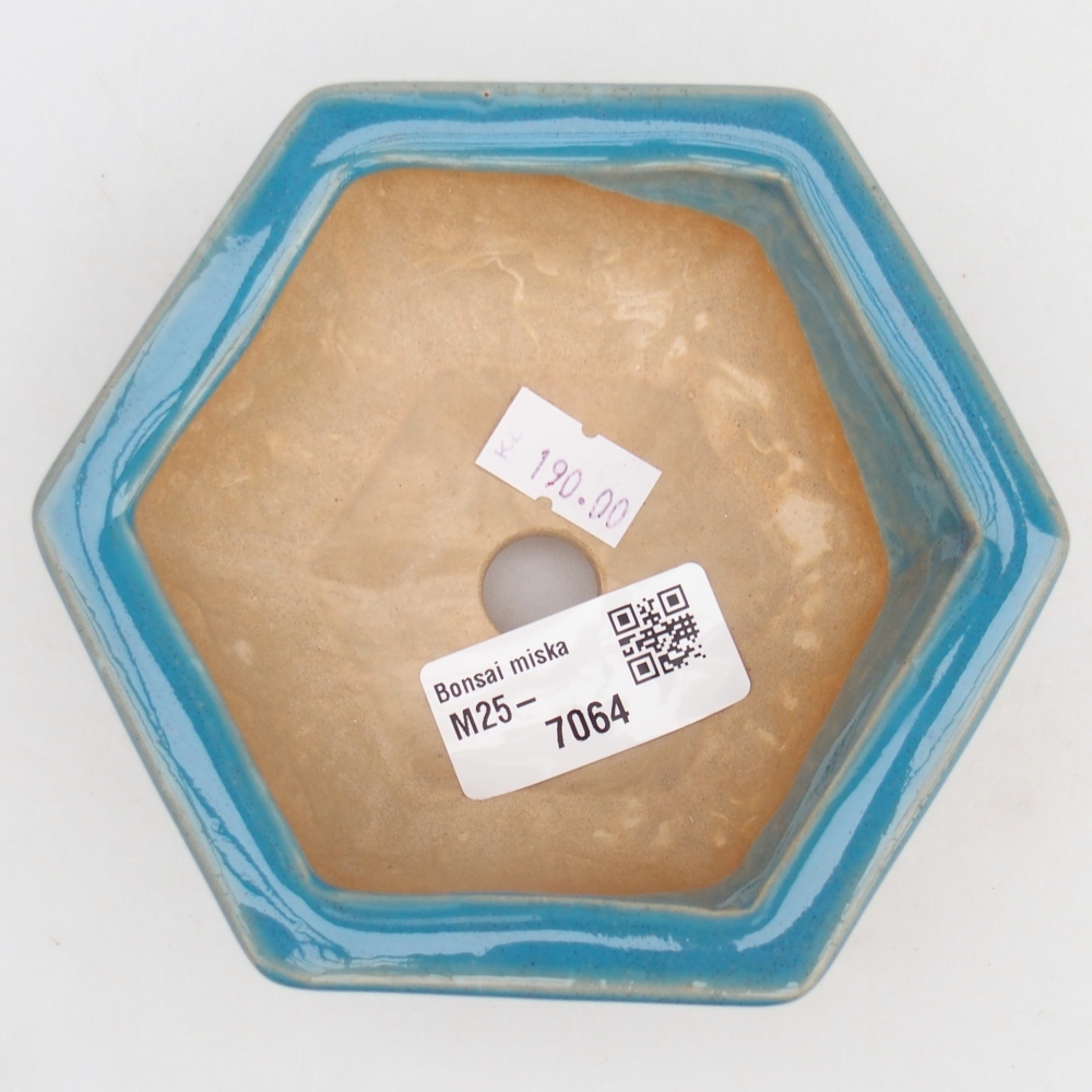 Keramická miska na bonsaje 12 x 10,5 x 4,5 cm, farba modrá