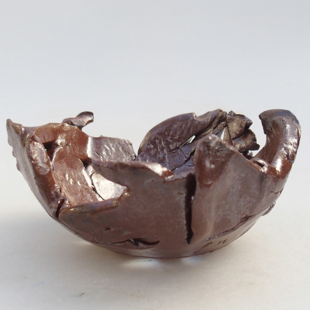 Keramická mušľa 10 x 10 x 5 cm , farba hnedá