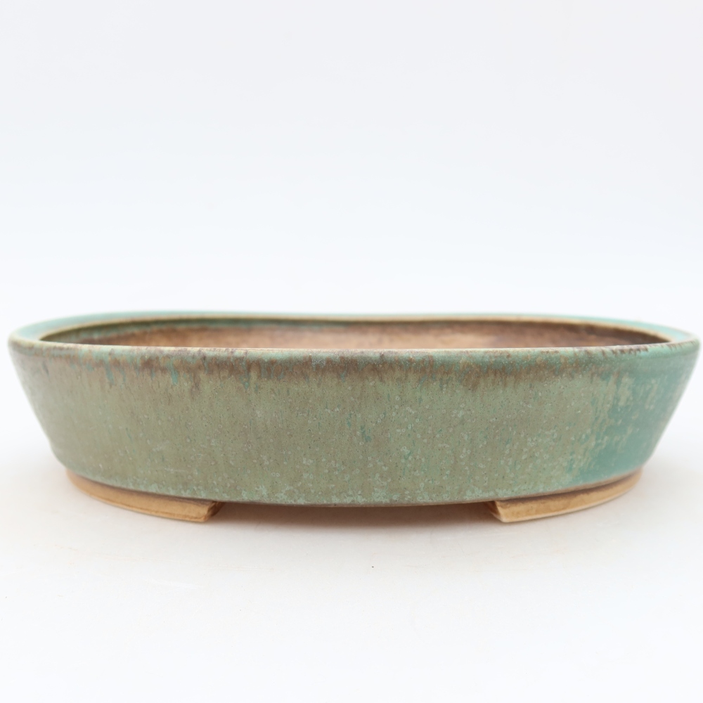 Keramická bonsajová miska 21 x 19 x 4,5 cm, zelená