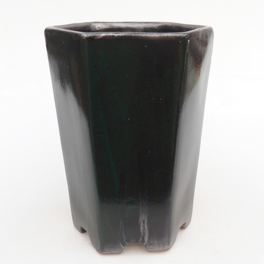 Keramická bonsajová miska 12,5 x 11,5 x 16,5 cm, zelená