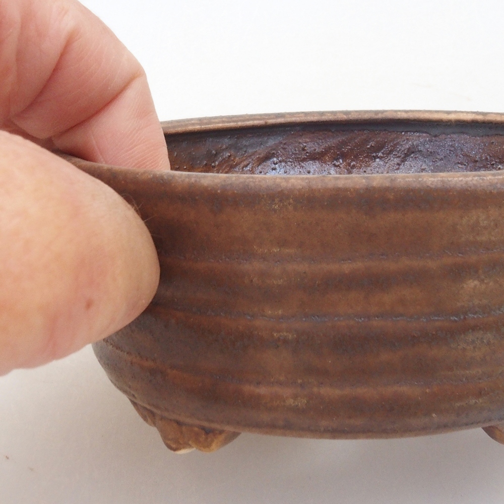 Keramická bonsai miska 10,5 x 9 x 4 cm, farba hnedá