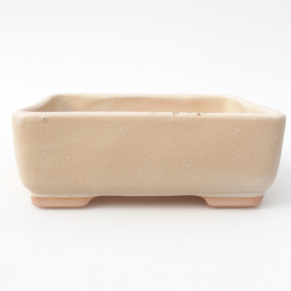 Keramická bonsajová miska 14,5 x 11 x 5,5 cm, farba béžová