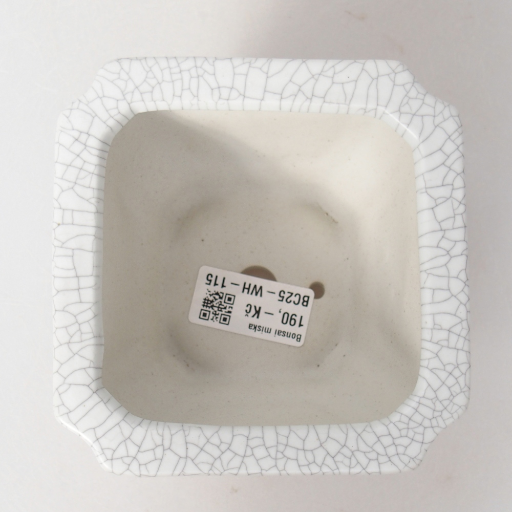 Keramická miska na bonsaje 11 x 11 x 7 cm, farba raku