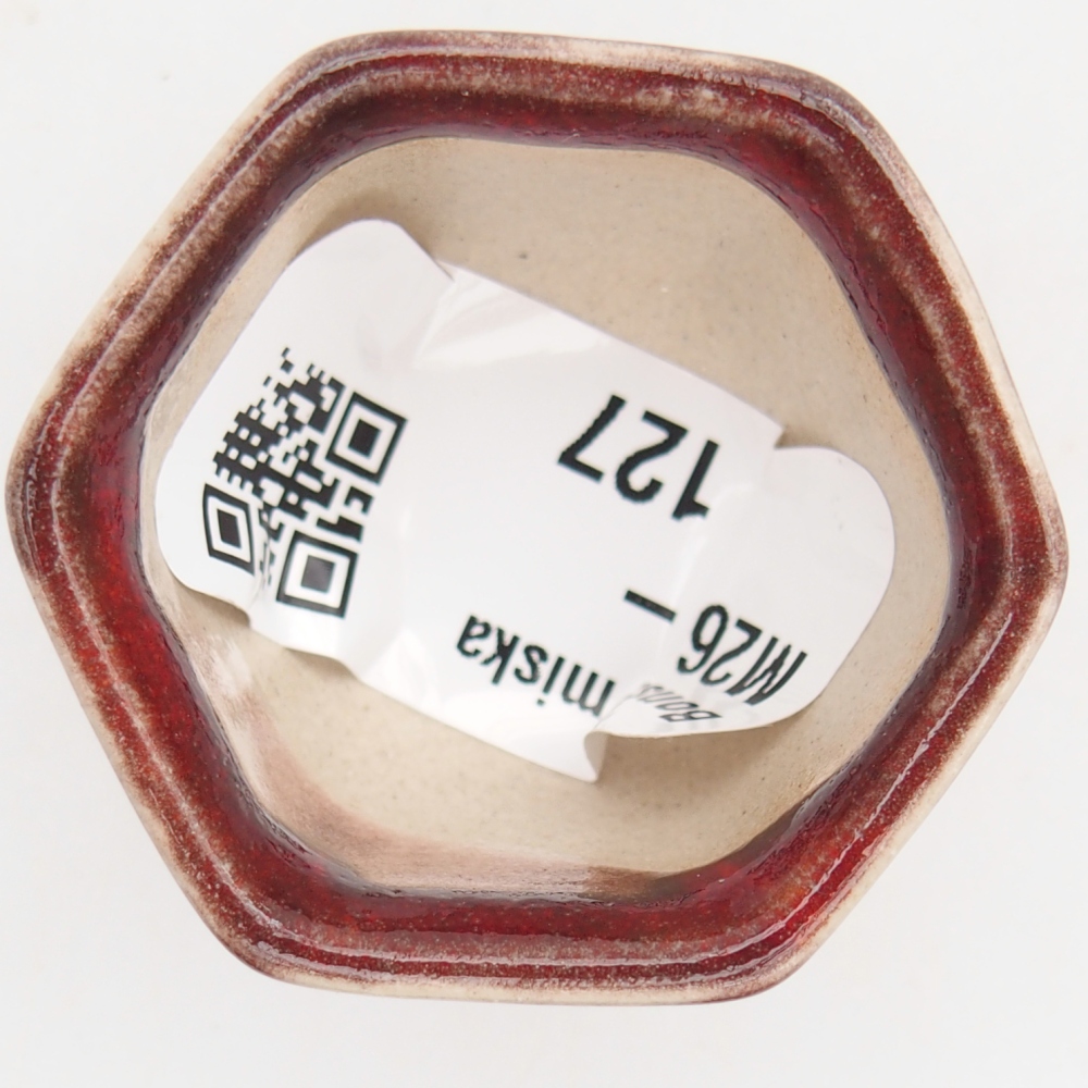 Mini bonsajová miska 4 x 4 x 3 cm, farba červená