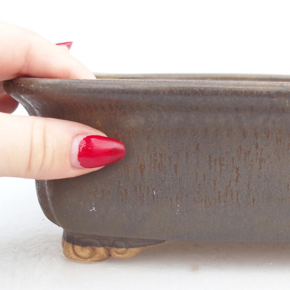 Keramická miska na bonsaje 25 x 20 x 7,5 cm, hnedá