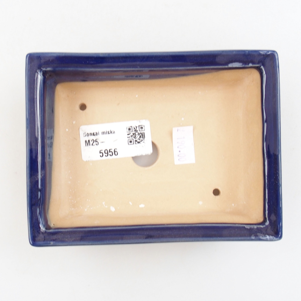 Keramická bonsai miska 13 x 10 x 4 cm, farba modra