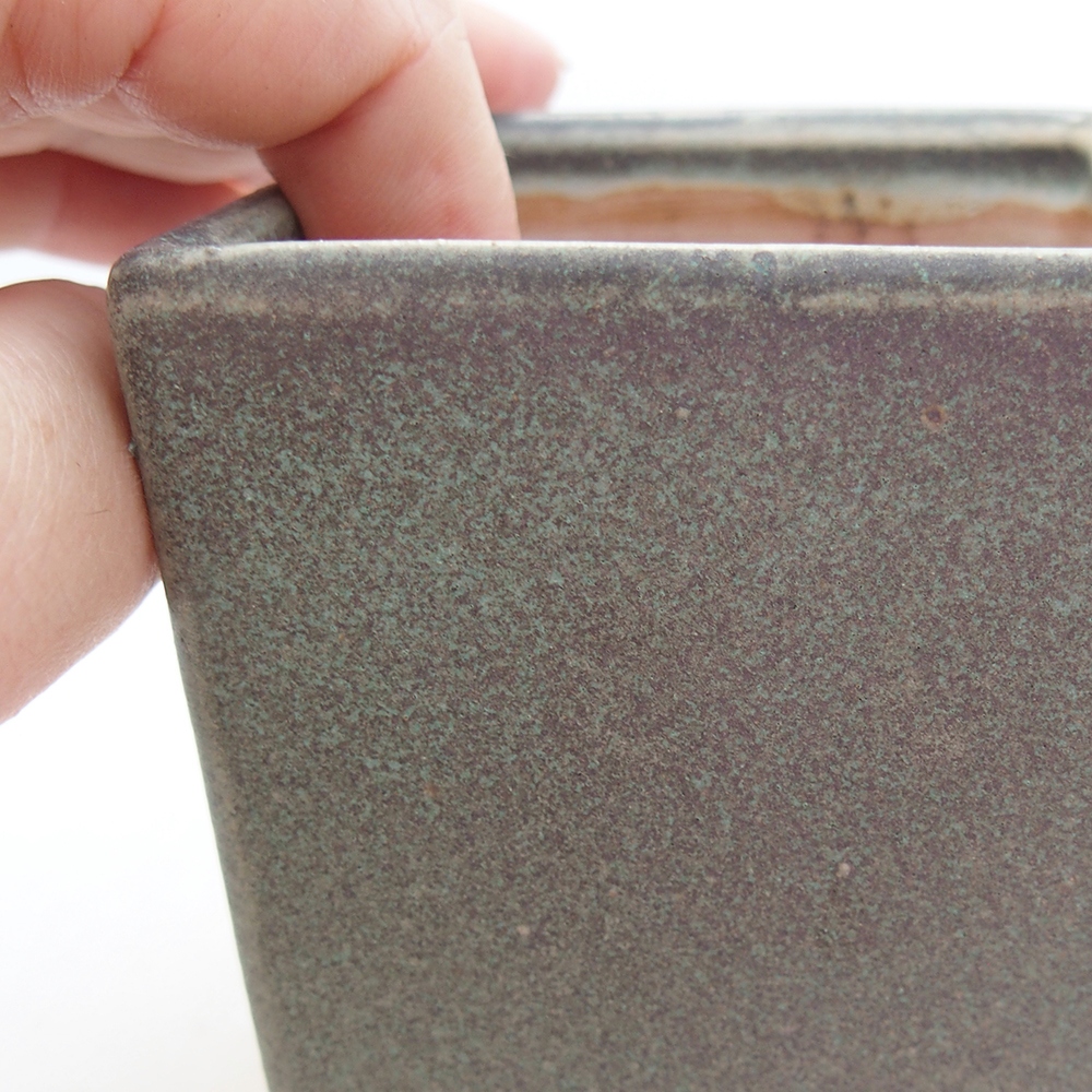 Keramická bonsajová miska 7 x 7 x 9,5 cm, zelená