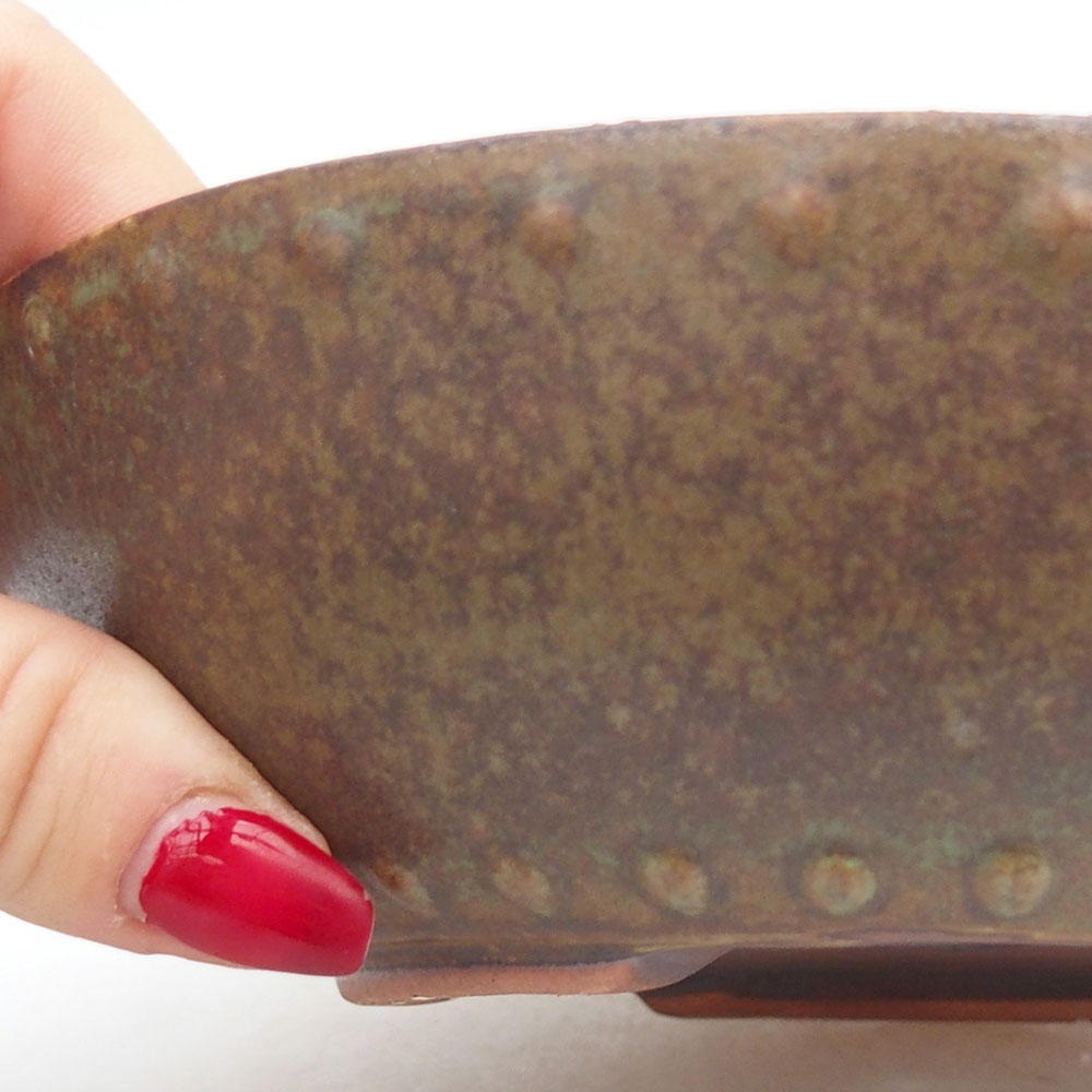 Keramická miska na bonsaje 17,5 x 17,5 x 4,5 cm, zelená