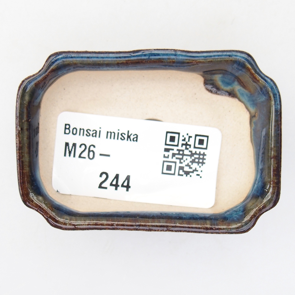 Mini bonsajová miska 6 x 4 x 1,5 cm, farba modrá