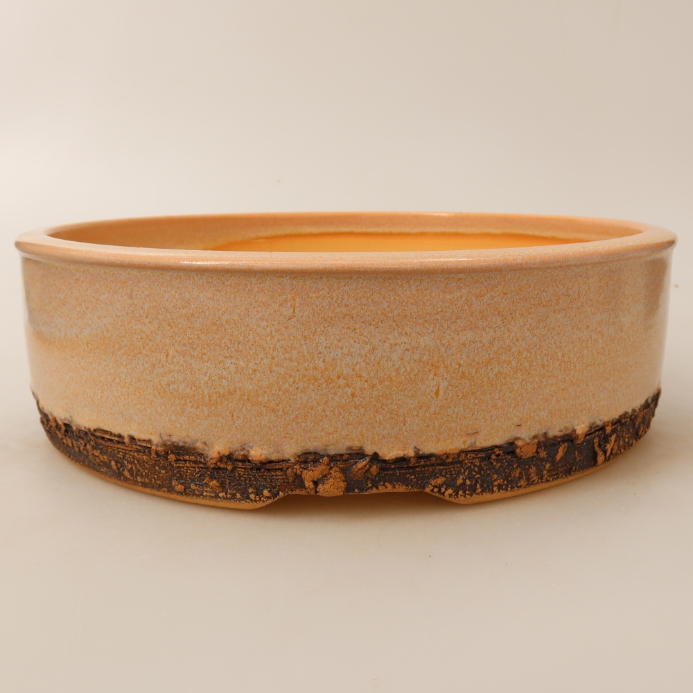 Keramická miska na bonsaje 24,5 x 24,5 x 7 cm, farba béžová