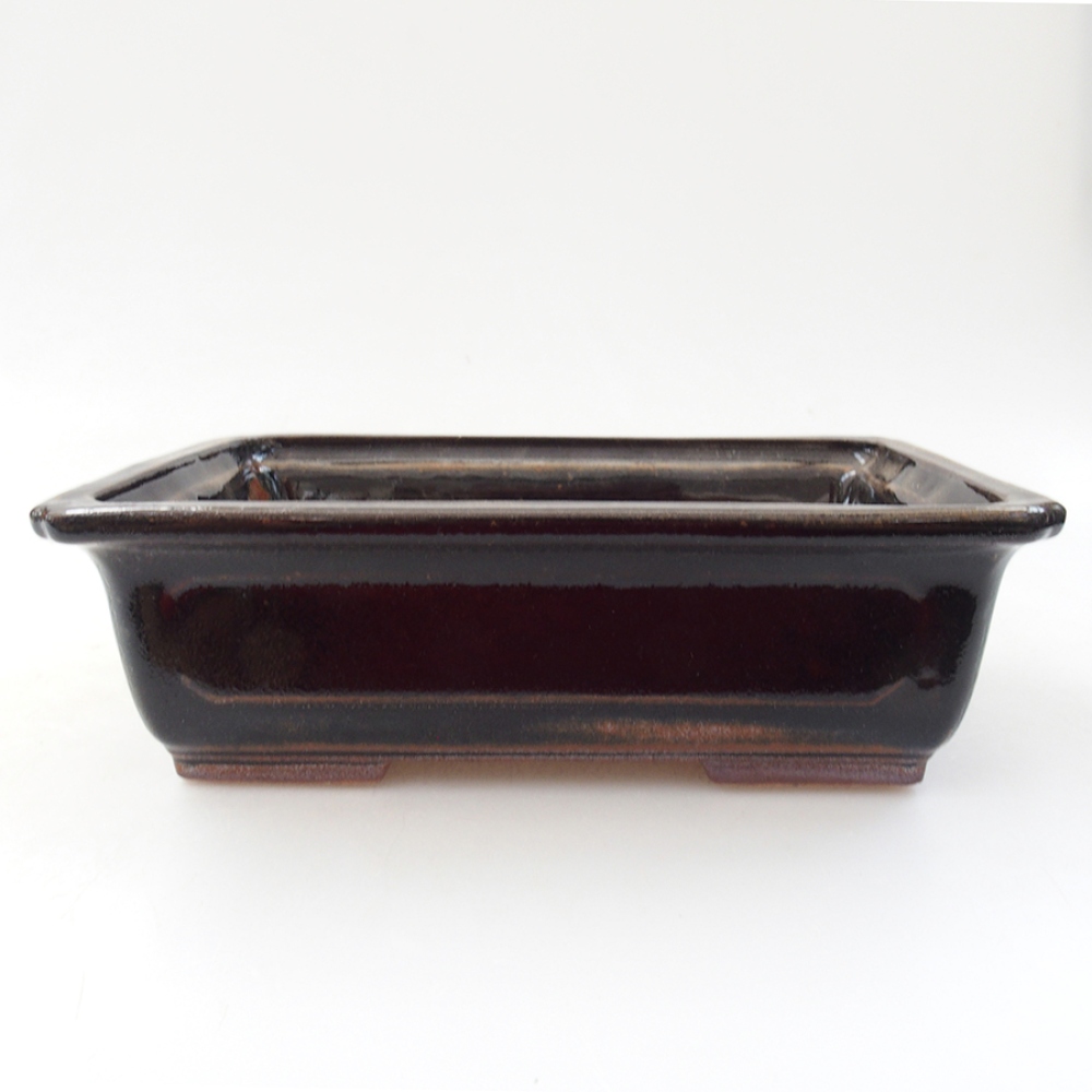 Keramická bonsai miska 15,5 x 12 x 5,5 cm, farba čierná