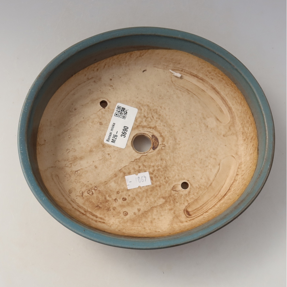 Keramická miska na bonsaje 21 x 19 x 5 cm, farba modrá