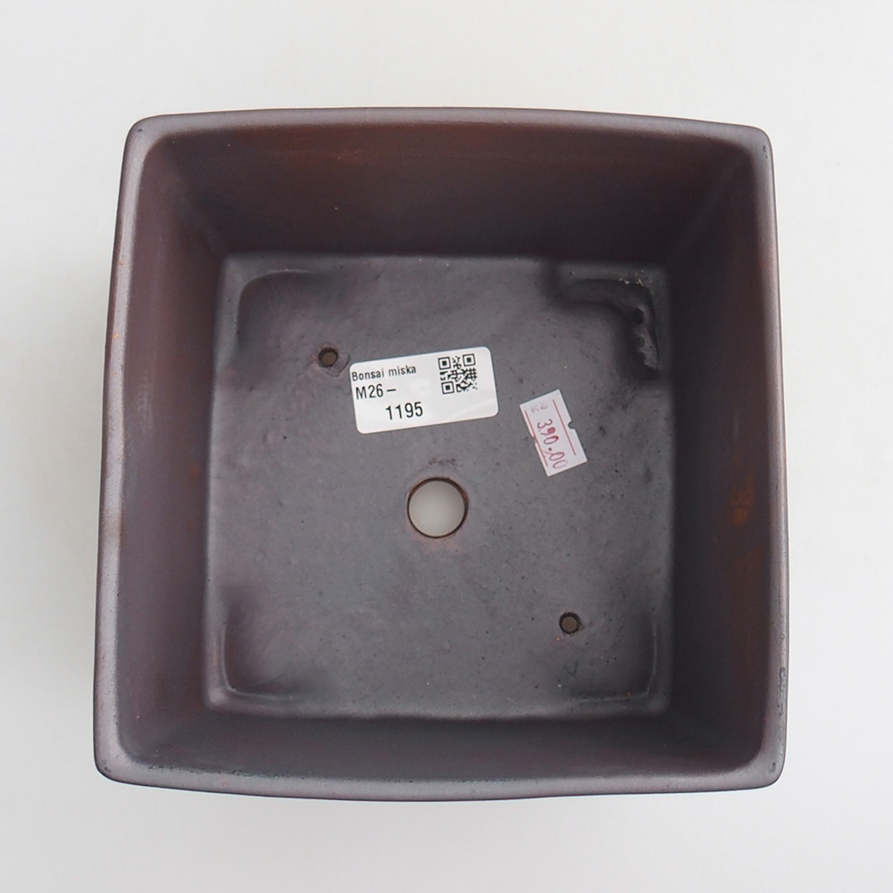 Keramická miska na bonsaje 15 x 15 x 10,5 cm, farba kovu