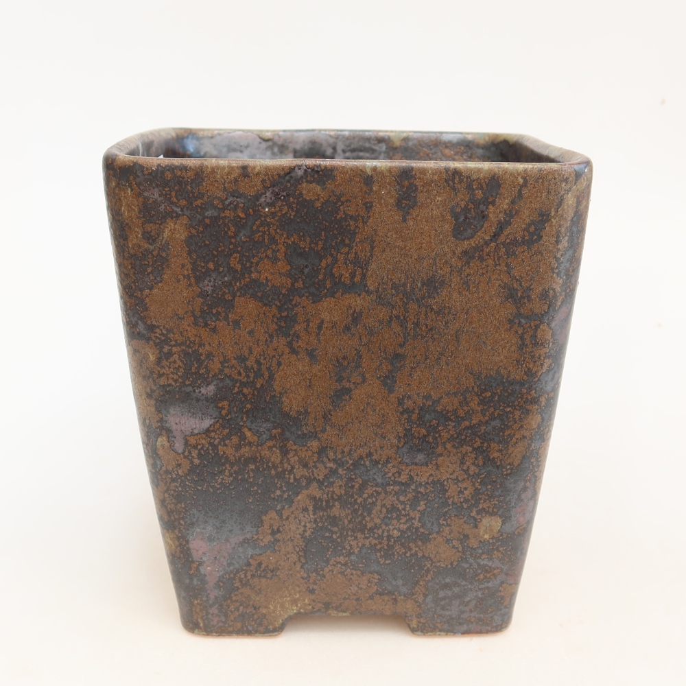 Keramická miska na bonsaje 14 x 14 x 15 cm, hnedá
