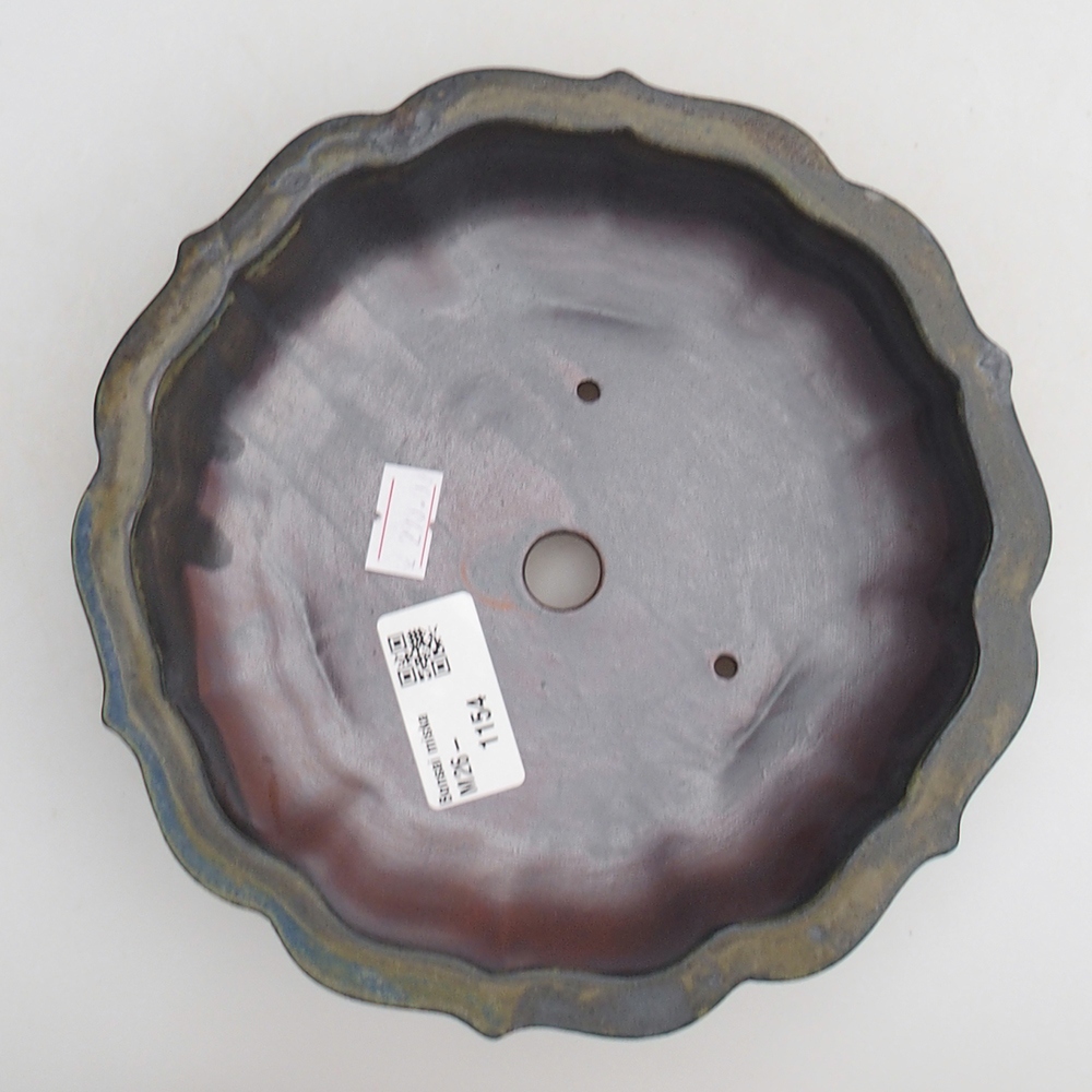 Keramická miska na bonsaje 18 x 18 x 4,5 cm, hnedá