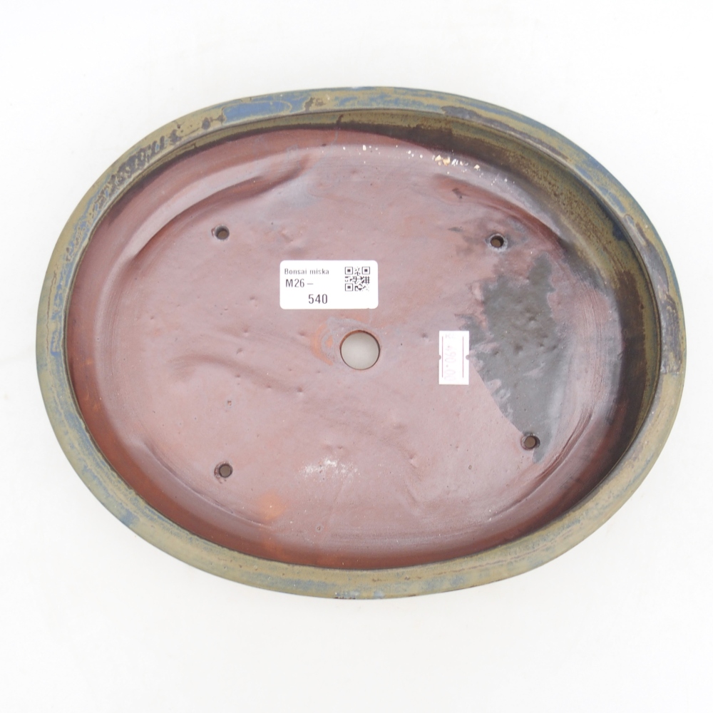 Keramická miska na bonsaje 24,5 x 20 x 4 cm, farba modrá