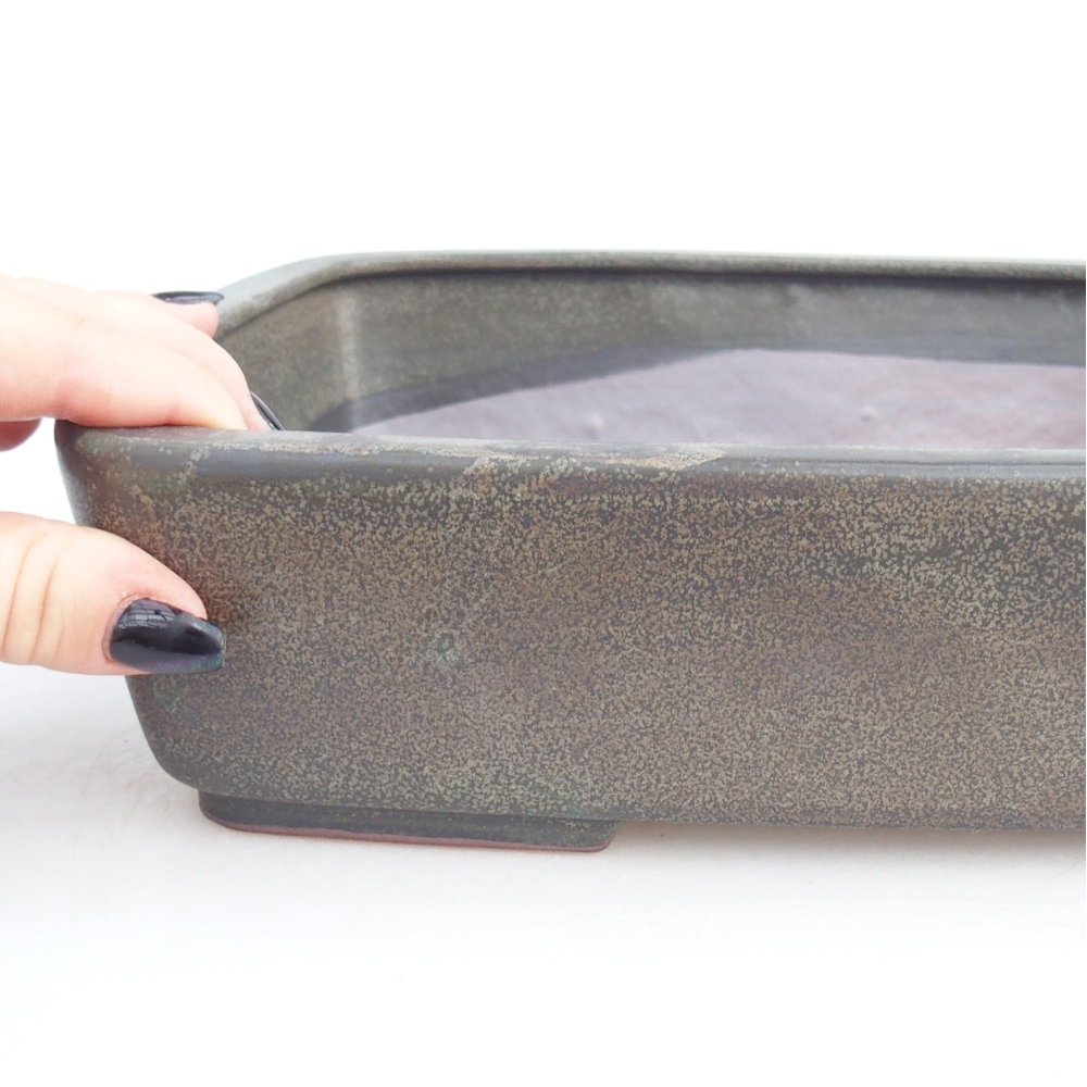 Keramická miska na bonsaje 26,5 x 20,5 x 7 cm, sivá