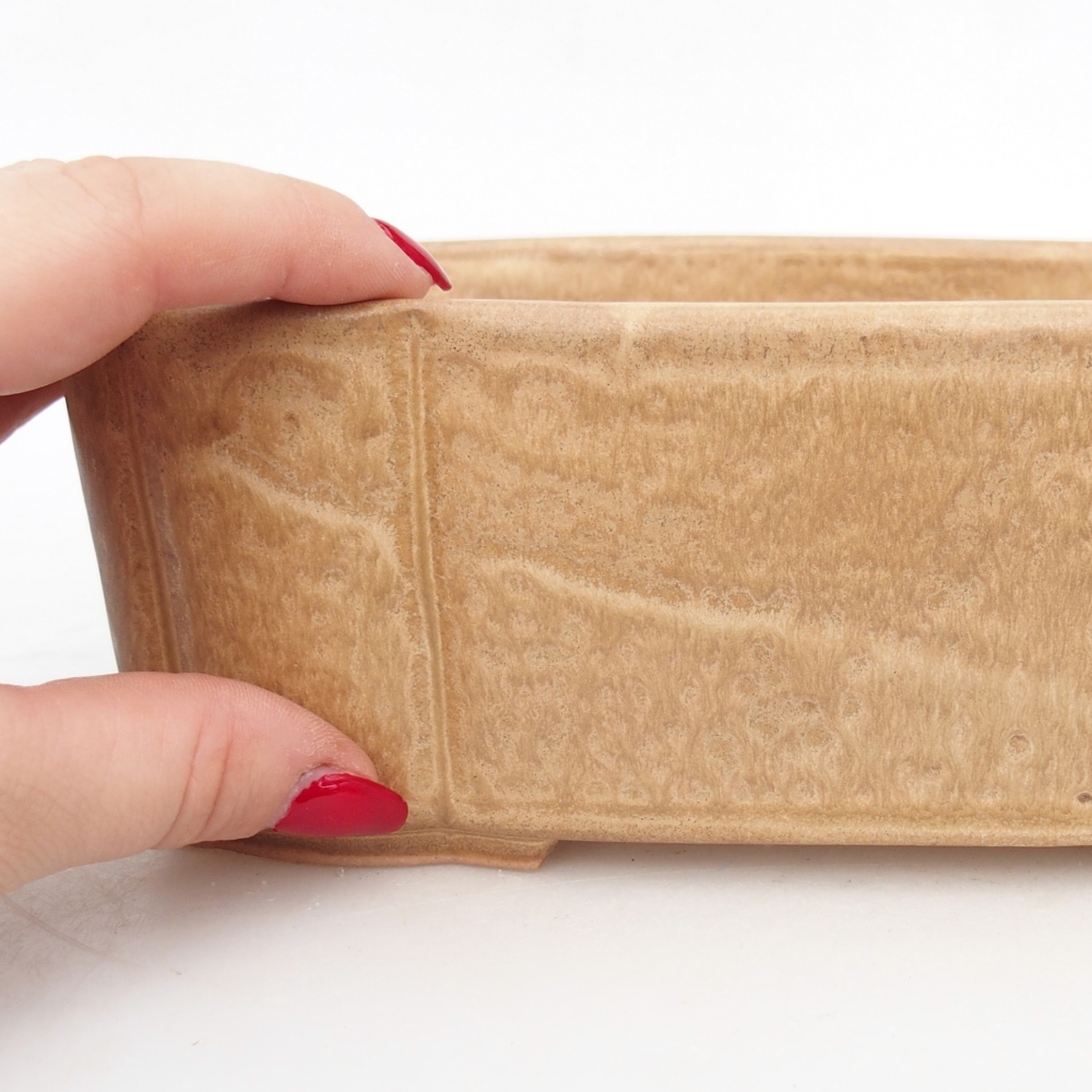 Keramická miska na bonsaje 20 x 17,5 x 7 cm, farba béžová