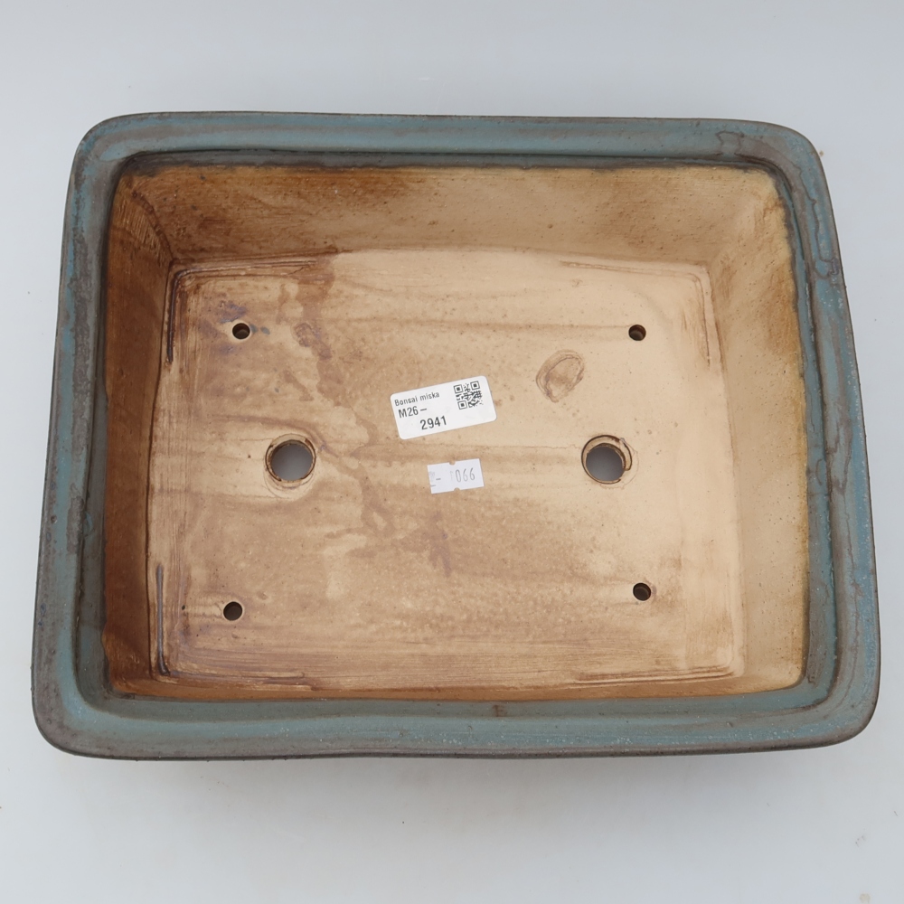 Keramická miska na bonsaje 29,5 x 24 x 8 cm, farba modrá