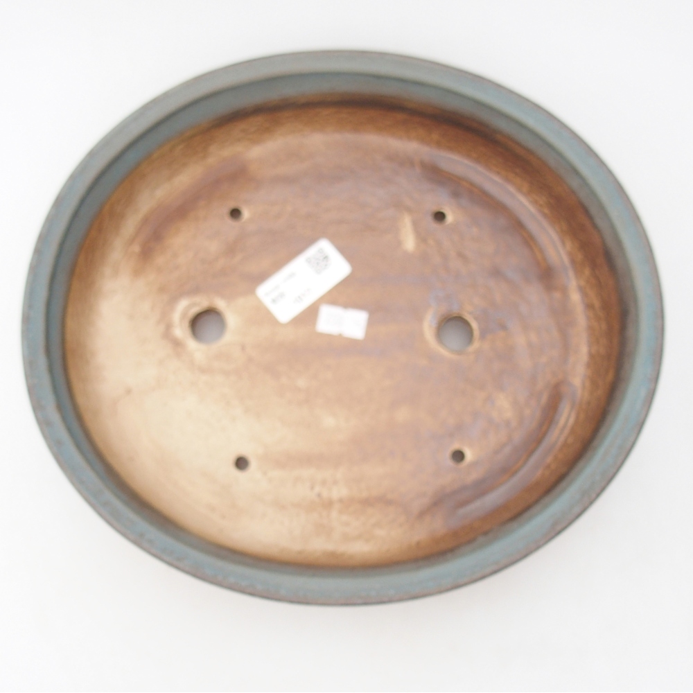 Keramická miska na bonsaje 26 x 23,5 x 5,5 cm, farba modrá