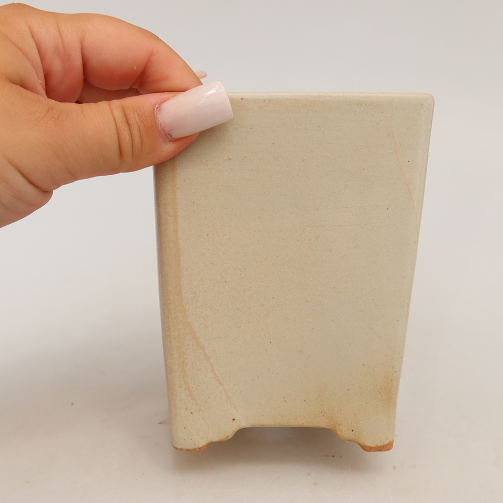 Keramická miska na bonsaje 9 x 9 x 11,5 cm, farba béžová