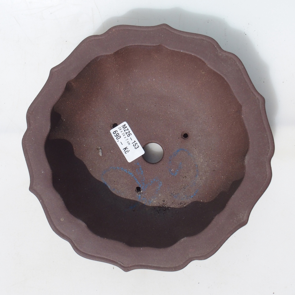 Bonsajová miska 24 x 24 x 7 cm breza hnedá