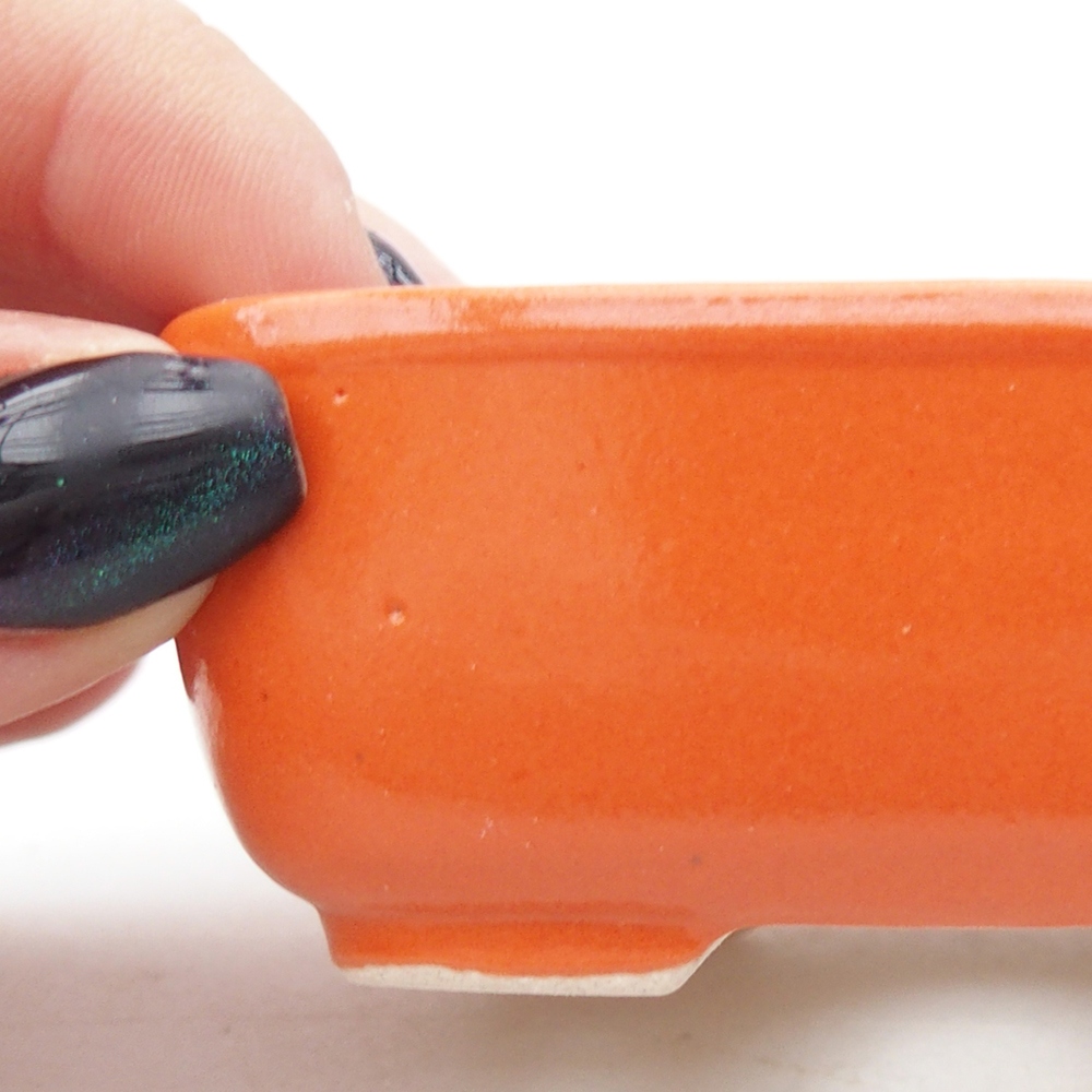 Mini bonsajová miska 8 x 6 x 3 cm, oranžová