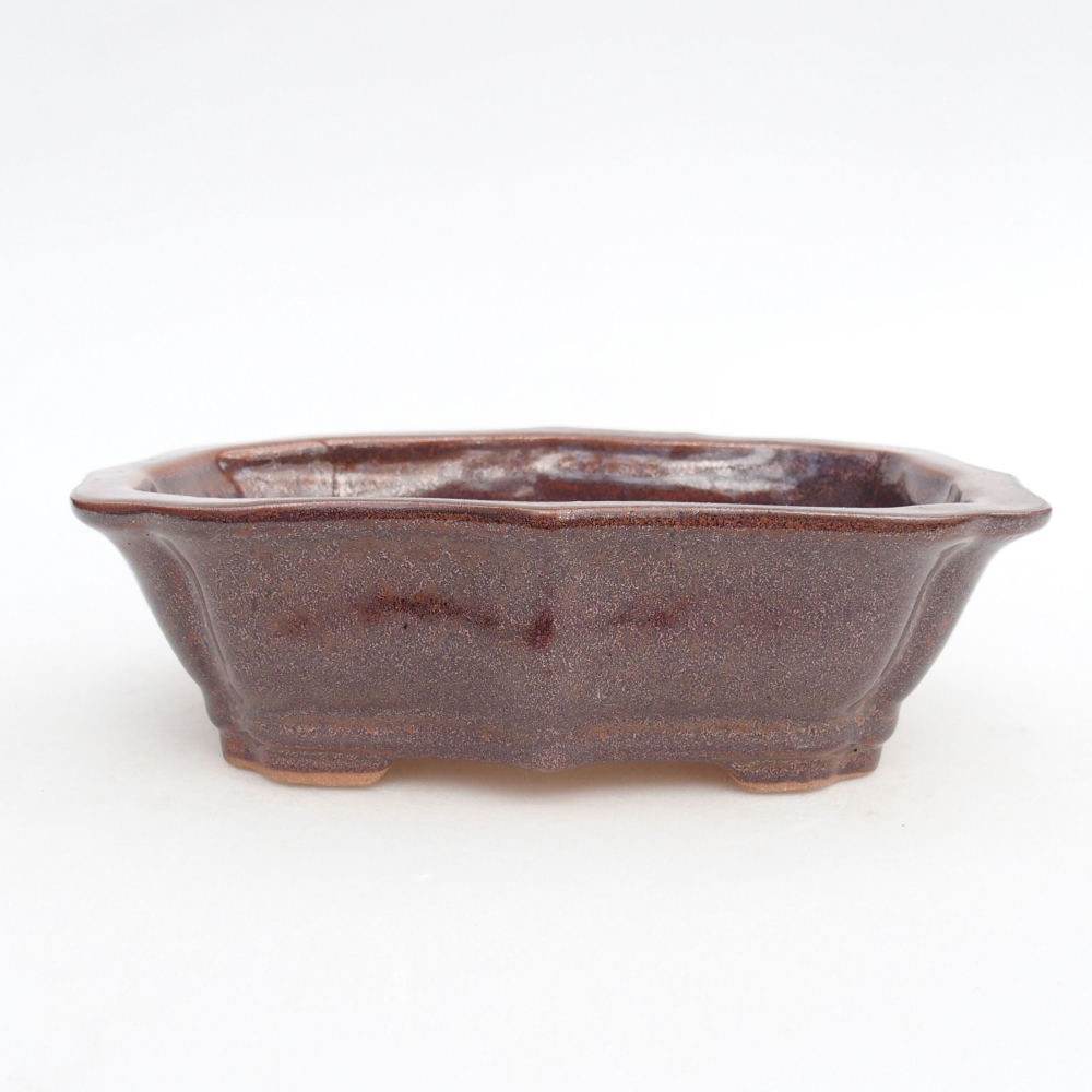 Keramická bonsai miska 15,5 x 11,5 x 4,5 cm, farba hnedá