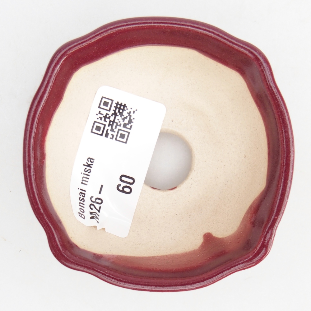 Mini bonsajová miska 6,5 x 6,5 x 3 cm, bordová