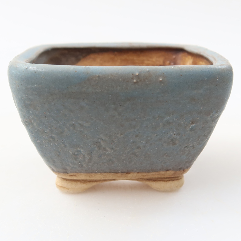 Keramická miska na bonsaje 6 x 6 x 4 cm, farba modrá