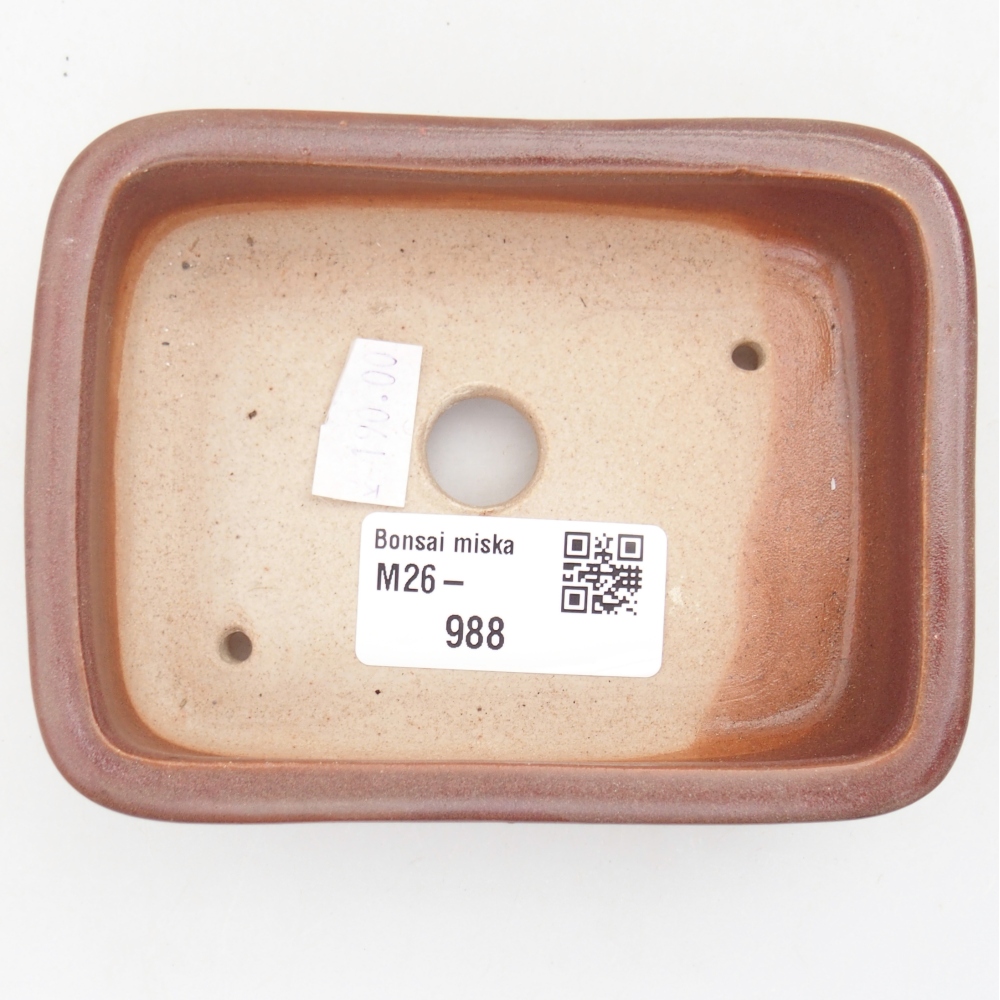 Keramická miska na bonsaje 11 x 8 x 3 cm, bordová