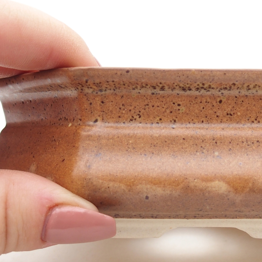 Keramická miska na bonsaje 13,5 x 13,5 x 4,5 cm, hnedá