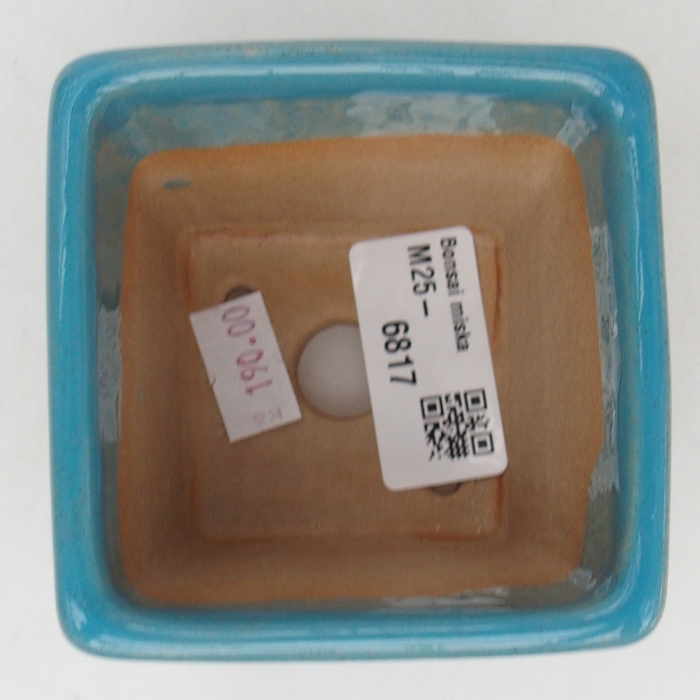 Keramická miska na bonsaje 7,5 x 7,5 x 7 cm, farba modrá