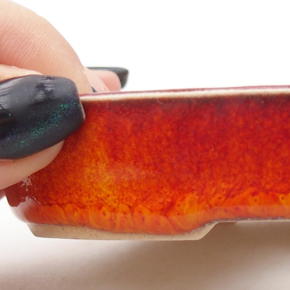 Mini bonsajová miska 11 x 9 x 2 cm, oranžová