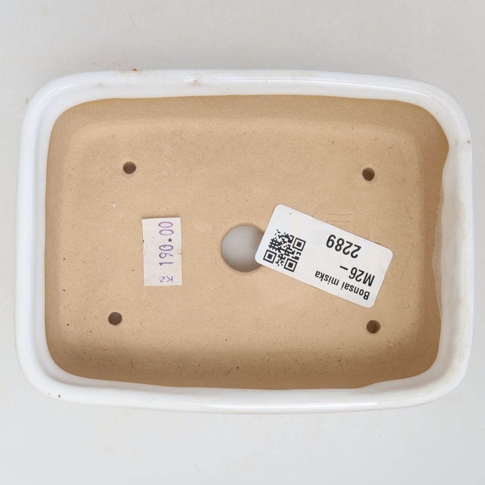 Keramická miska na bonsaje 13 x 9,5 x 3,5 cm, farba: biela