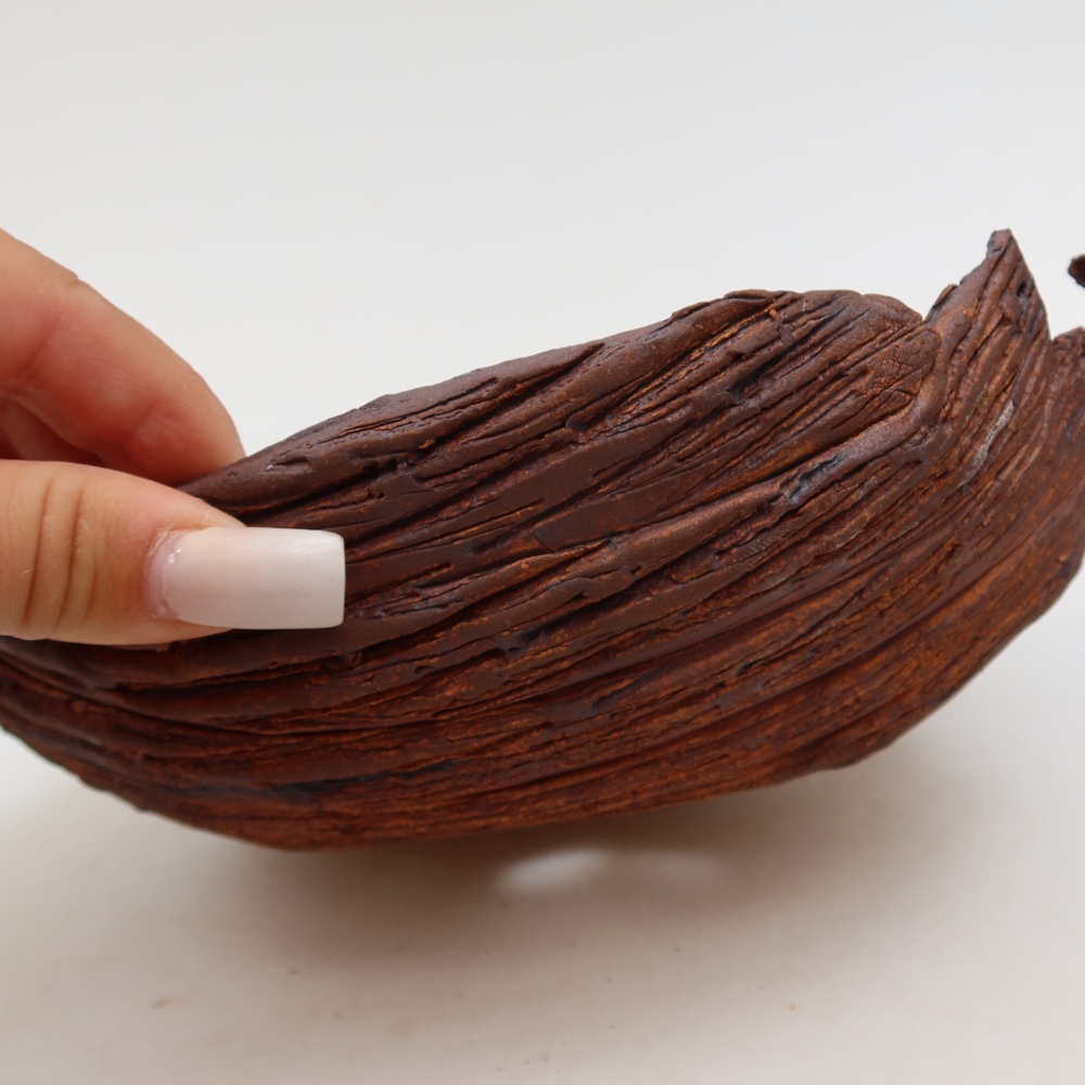Keramická mušľa 20 x 17,5 x 7 cm , farba hnedá