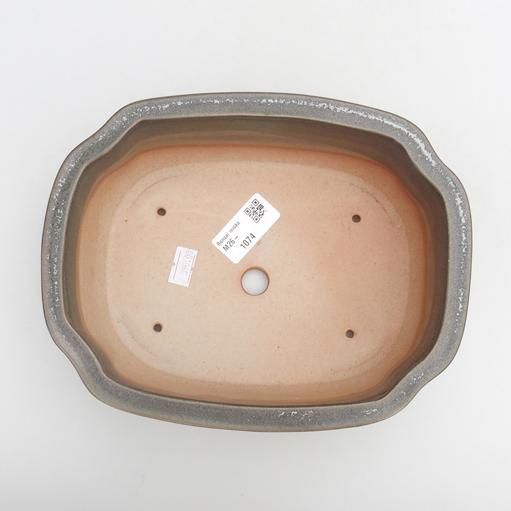 Keramická bonsajová miska 22 x 16,5 x 7 cm, zelená