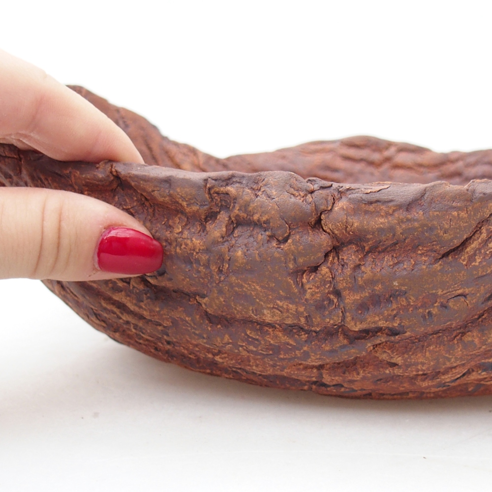 Keramická mušľa 26,5 x 21 x 9,5 cm , farba hnedá