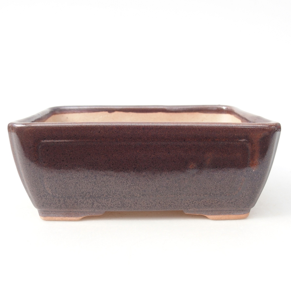 Keramická miska na bonsaje 15,5 x 11,5 x 6 cm, hnedá