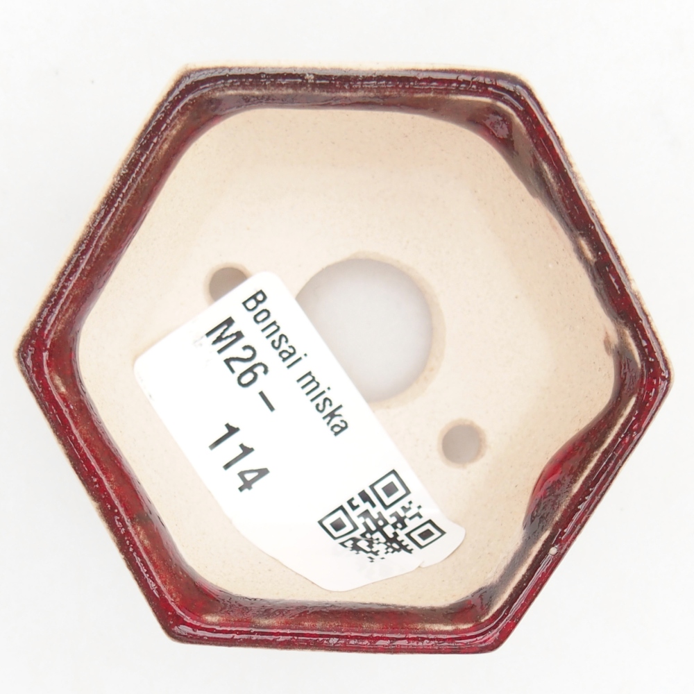 Mini bonsajová miska 6 x 5,5 x 3 cm, farba červená
