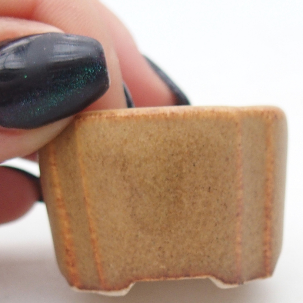 Mini bonsajová miska 3,5 x 3,5 x 2,5 cm, hnedá