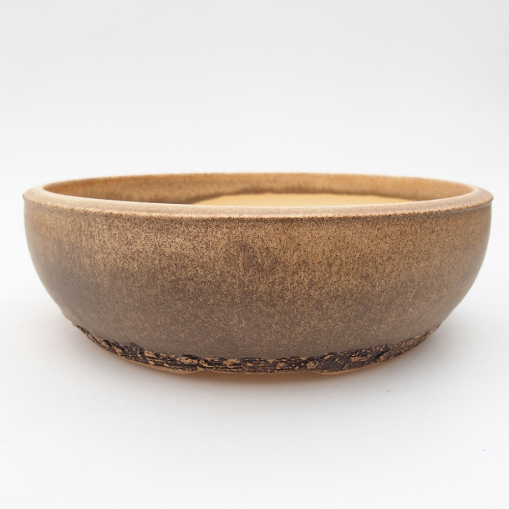 Keramická bonsai miska 21,5 x 21,5 x 7 cm, farba hnedá