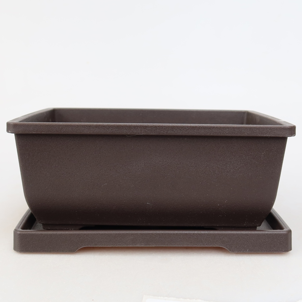 Plastová miska na bonsaje + podmiska MP-1 – 15 x 11 x 7 cm