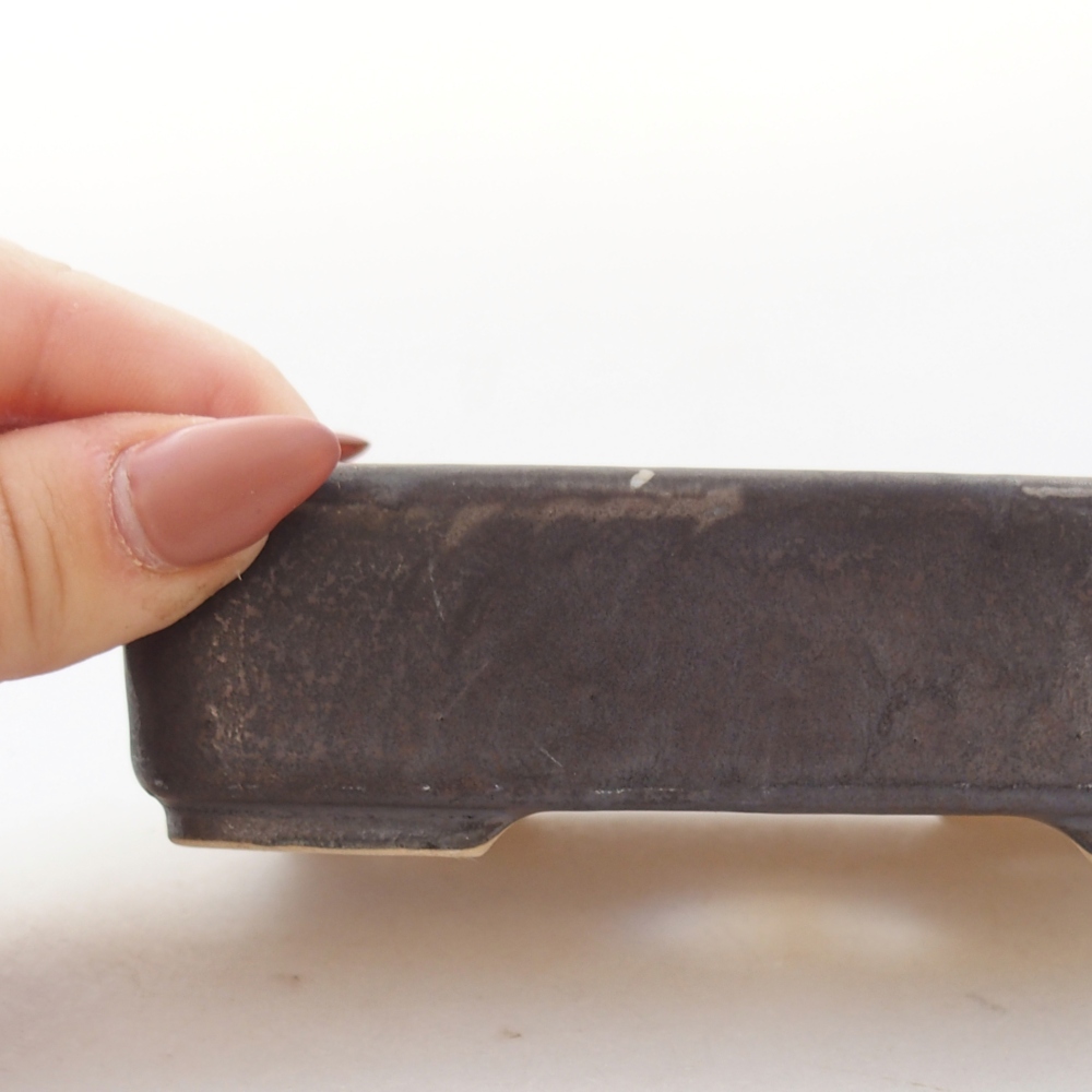 Keramická miska na bonsaje 13 x 9,5 x 3,5 cm, sivá